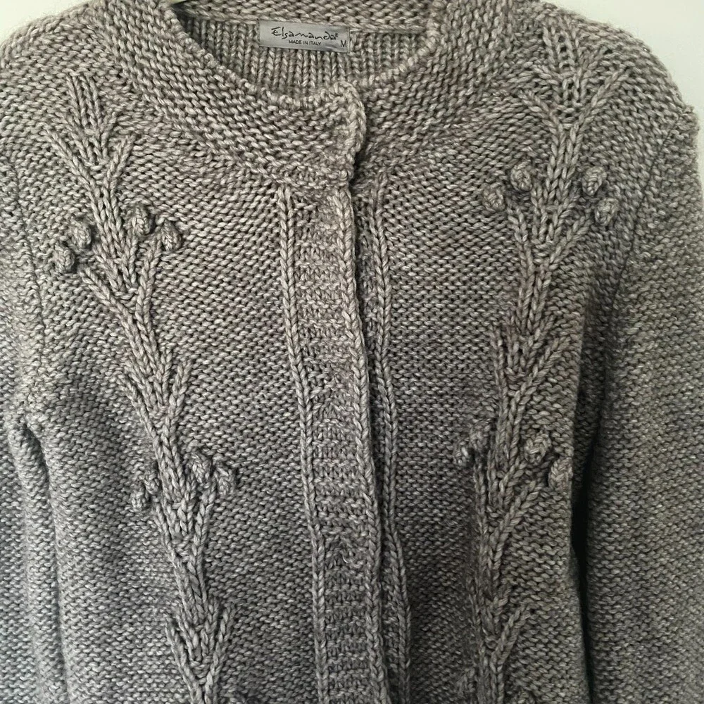 Anthropologie Elsamanda Sweater Brown Long Sleeve Knit Cardigan Sz M - Picture 6 of 12
